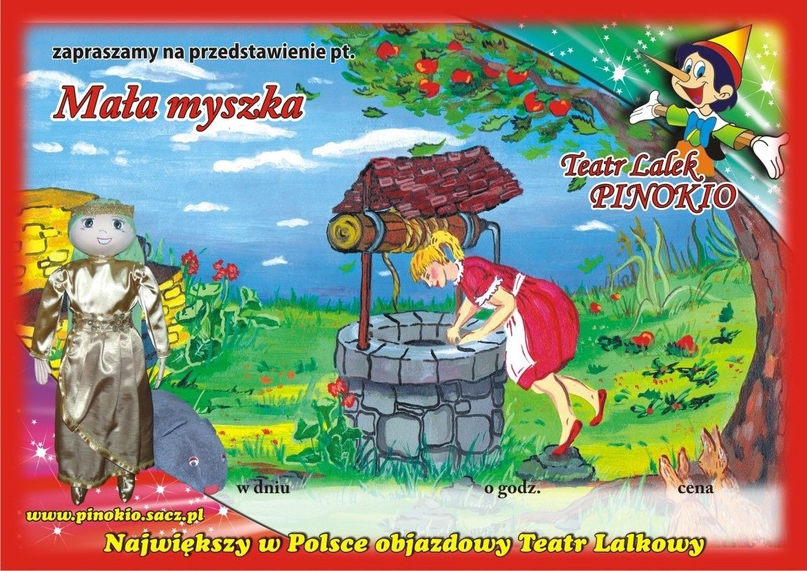 Mała Myszka Teatr Lalek Pinokio www.pinokiosacz.pl, spektakle dla dzieci