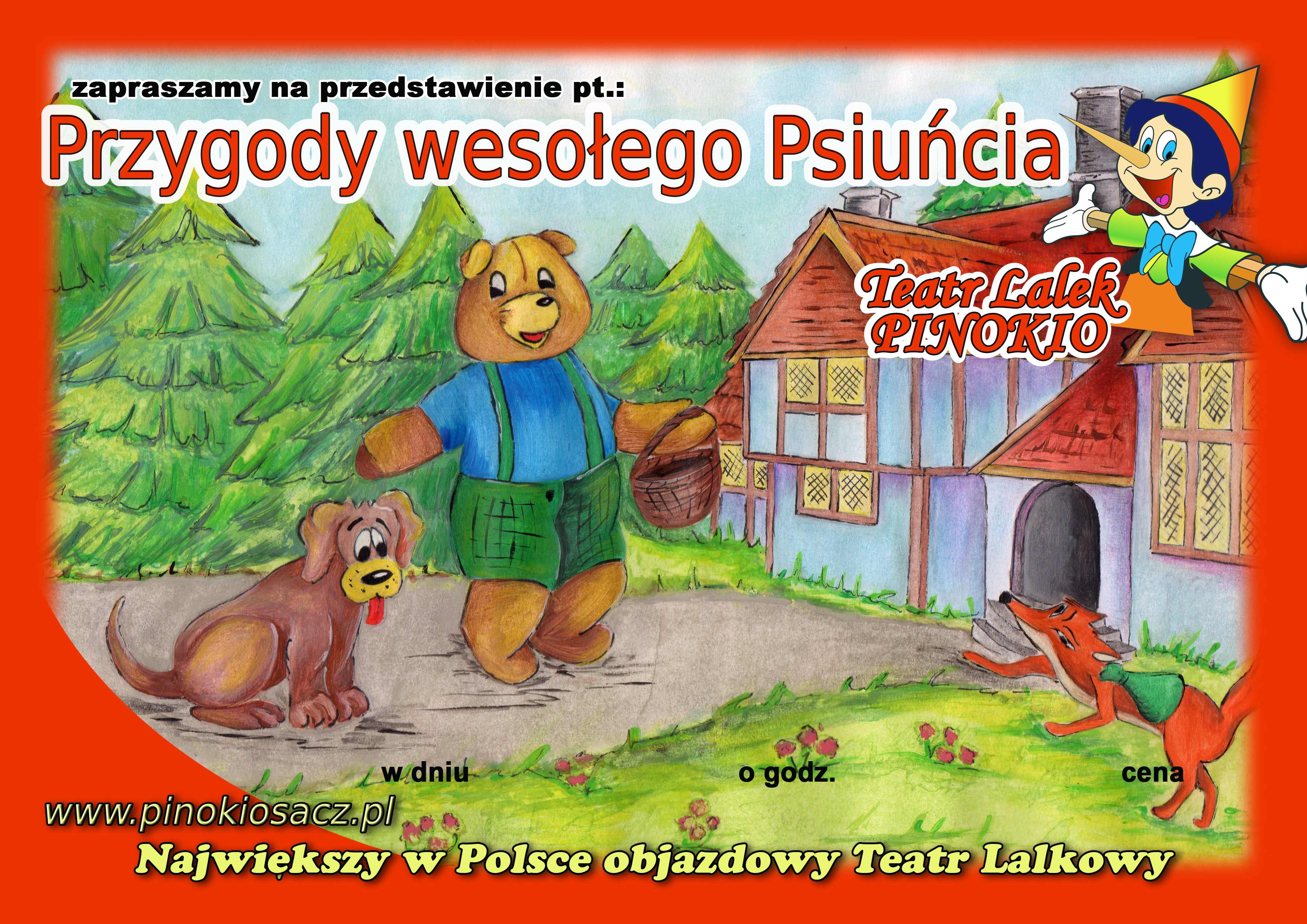 Przygody wesołego Psiuńcia Teatr Lalek Pinokio www.pinokiosacz.pl, spektakle dla dzieci